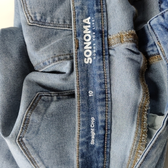 sonoma High Rise Straight Crop Jeans Lighter Wash, Size 10 - Picture 12 of 13